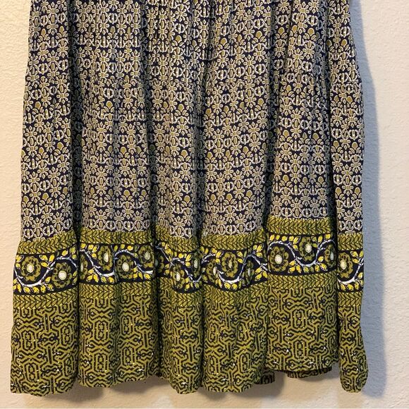 SINCERELY JULES Dress Women’s L Green Yellow V-Neck Sleeveless Gathered … - Picture 5 of 14